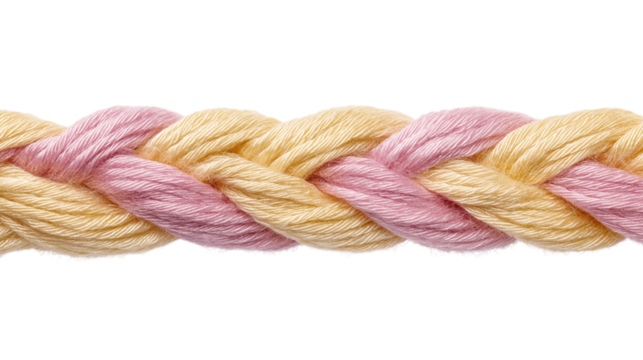 braided two-tone rope, isolated on white background