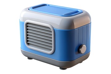 Fototapeta premium Compact portable air cooler with blue and gray design