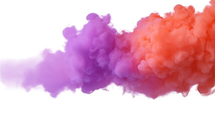 Fototapeta premium colorful abstract of purple and orange smoke isolated on white background