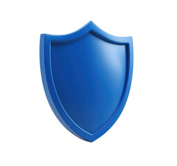 3D rendered, vibrant blue shield, outlined in a slightly lighter shade