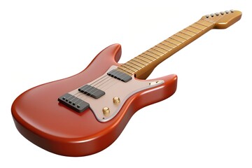 Obraz premium Classic red electric guitar on a white background
