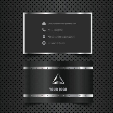Business card mock up with metallic design