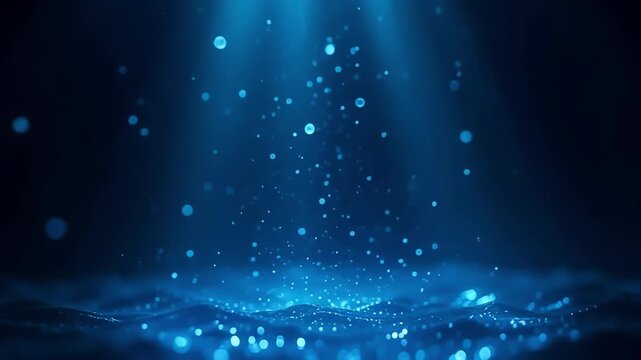 Abstract blue background with bokeh lights and water effect for wallpaper and design 4k 8k