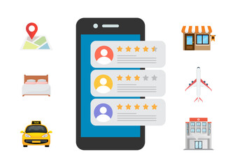 Rating and customer satisfaction concept. Stock illustration