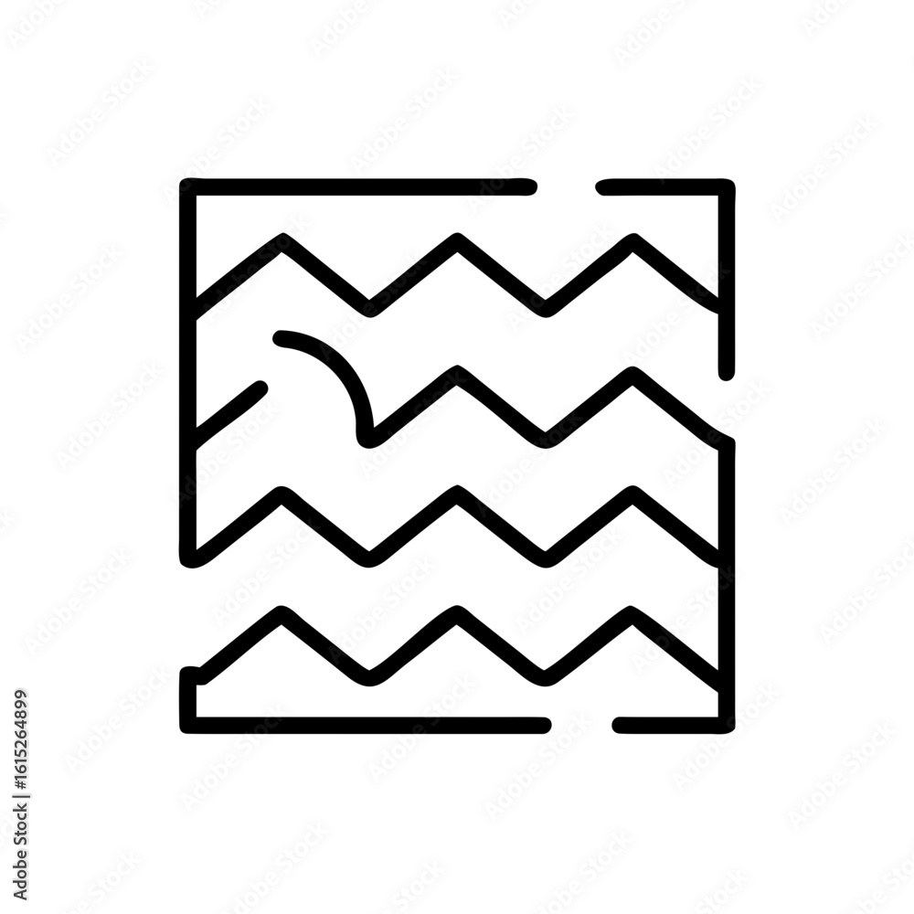 Poster abstract wavy line pattern in minimalist art style