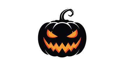 Minimal Killer Halloween pumpkin Logo Vector