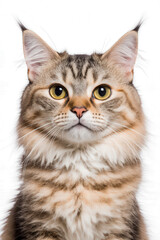 Obraz premium Majestic Maine Coon: A close-up portrait of a dignified Maine Coon cat, showcasing its distinctive features and piercing gaze.