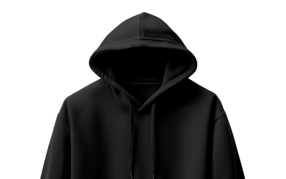 Blank Unisex Black Pullover Hoodie on white background,png