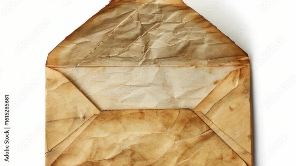 Poster a piece of paper with a brown envelope, perfect for sending letters or notes