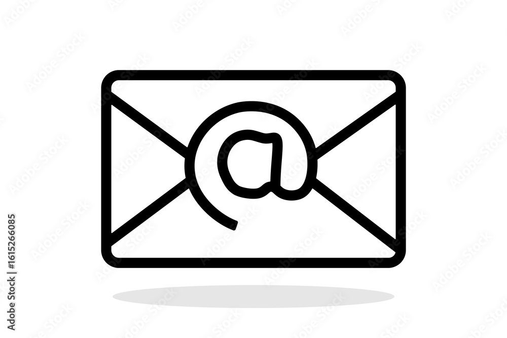 Poster the image is a black and white icon of an envelope symbolizing email communication. inside the envel