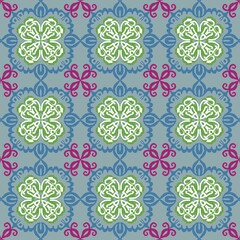 Ornate Floral Medallion Repeat Pattern