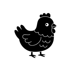 Cute cartoon Chicken coloring pages illustration vector design templates simple and modern