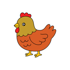 Cute cartoon Chicken coloring pages illustration vector design templates simple and modern