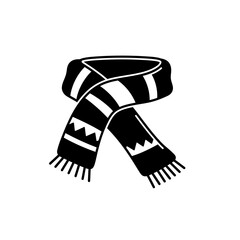 Illustration of a black and white striped scarf silhouette