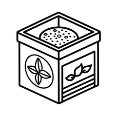 Simple black outline spice blend box for packaging and branding