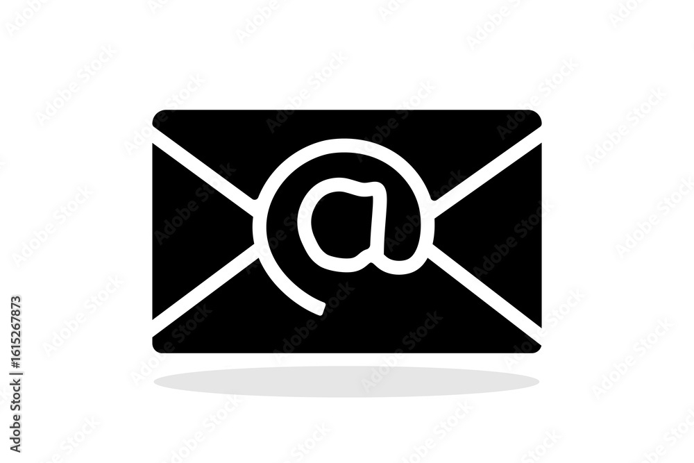 Poster the image features a black and white icon of an envelope, symbolizing email or digital correspondenc
