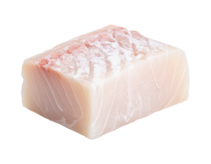 Fresh white fish fillet isolated on transparent background