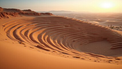 Naklejka premium Sand dunes sculpting an ancient amphitheater