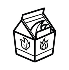 Spicy sriracha snack box outline design