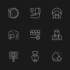 Set line icons of checkup