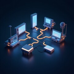 Interconnected residential devices with synchronized illumination patterns