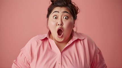 驚きの表情を見せる大柄な女性8Generative AI