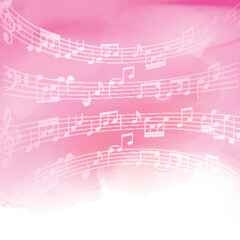 music notes on watercolor background 1606
