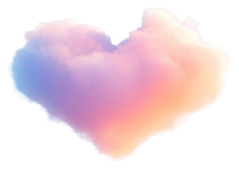 Plakat PNG Heart cloud evening sky pastel heart-shaped atmosphere.