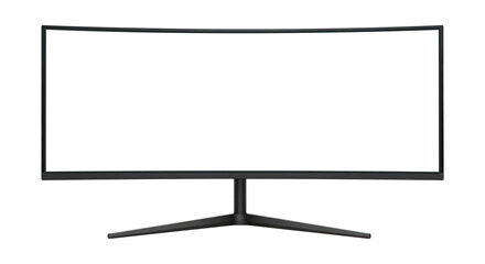 A Blank Computer Screen Template for Your Design, Cut Out, Clipping Path Isolated on a Transparent PNG Background.