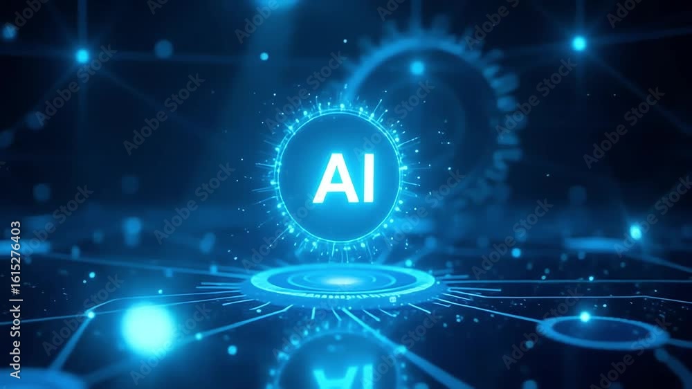 Aufkleber ai artificial intelligence technology future innovation learning machine deep science concept 3d