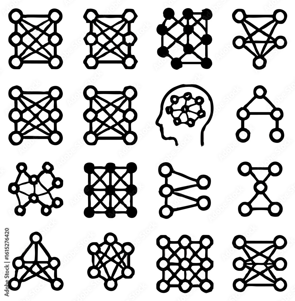 Poster a collection of interconnected diagrams, illustrating various neural network structures and connecti
