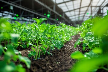 Greenhouse vegetable crops monitored by smart sensors and precision technology using AI and IoT networks for efficient and sustainable farming