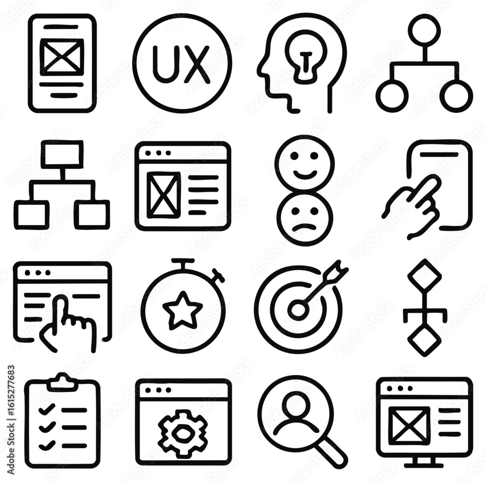 Poster a collection of user interface icons and symbols a comprehensive set of ui icons including various s