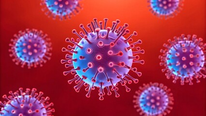 Coronavirus COVID-19 Virus Cells - Medical Illustration of Pandemic Pathogen Structure