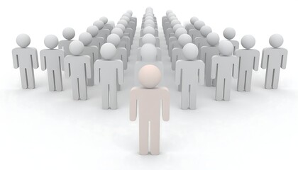 A single figure stands out from a crowd of identical figures