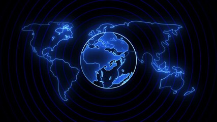 Global Digital Connectivity, Global network connection icon animated video - Powered by Adobe