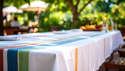 Outdoor dining table setting