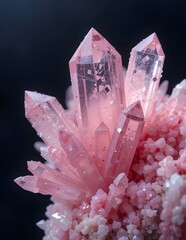 pink quartz crystal