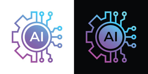 Artificial Intelligence AI Chip in Human Brain. Artificial Intelligence icon with Machine learning, digital skills, generative AI, AI technology, algorithm, virtual intelligence and future