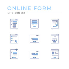 Set color line icons of online form