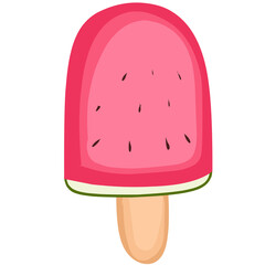 Ice cream watermelon cute illustration 