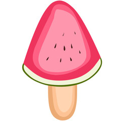 Ice cream watermelon cute illustration 