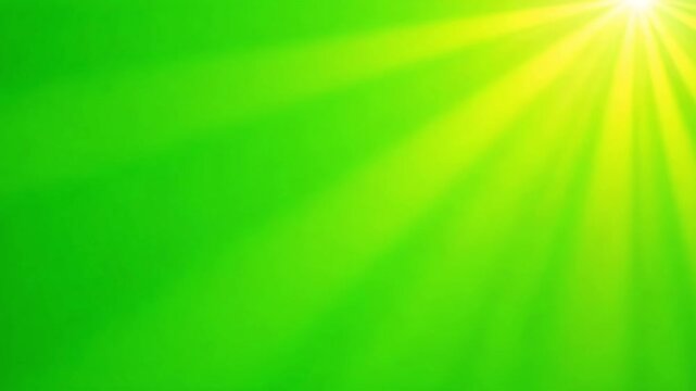 Dynamic green background with vibrant sunrays for energetic designs or presentations