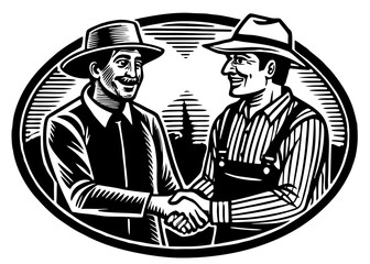 Farmer and Businessman Handshake - Rural Partnership & Agricultural Deal