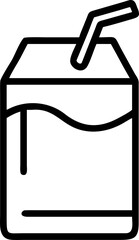 Minimalist vector illustration of a milk carton with a straw perfect for food and beverage branding