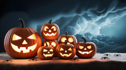 Halloween pumpkins jack o lanterns spooky season autumn fall october trick or treat scary night decoration