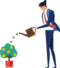 Dollar Icon Cash Coins Money Management Financial Growth Concept Design Vector Art Illustration