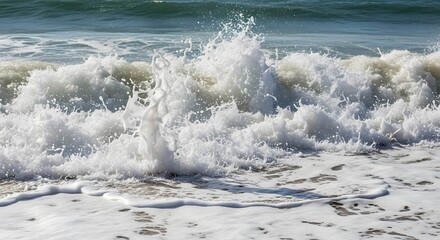 Fototapeta premium Ocean Wave Crashing on the Beach