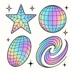 vector illustration of a set of colorful circles