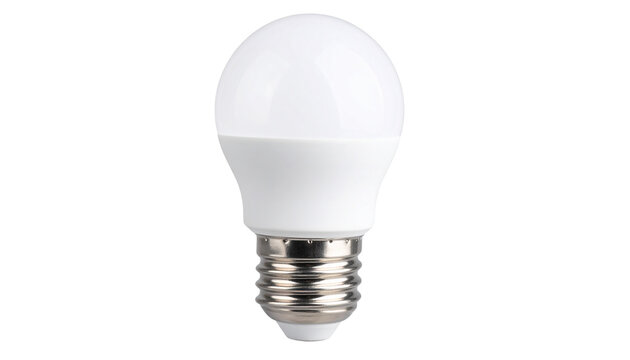 Led White Light Bulb Stock Photo isolated on transparent background